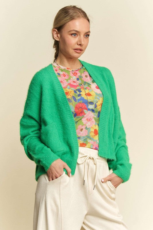 Davi & Dani Open Front Drop Shoulder Cardigan 18733 | Gulf Resellers
