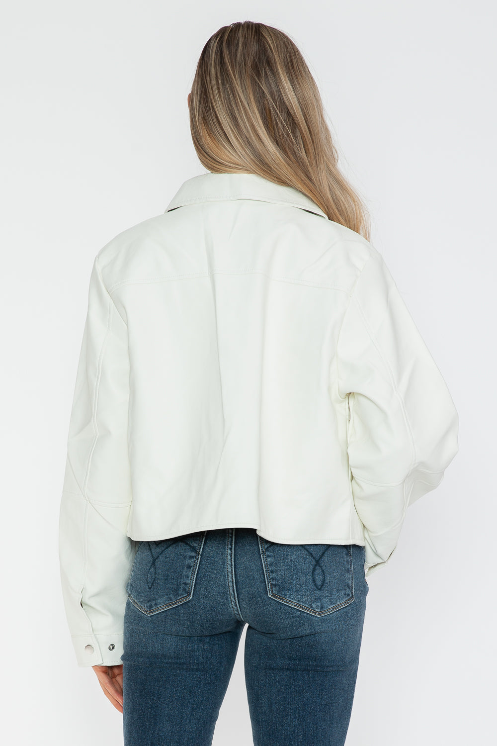 Snobbish Snap Down Long Sleeve PU Leather Jacket 15286 | Gulf Resellers