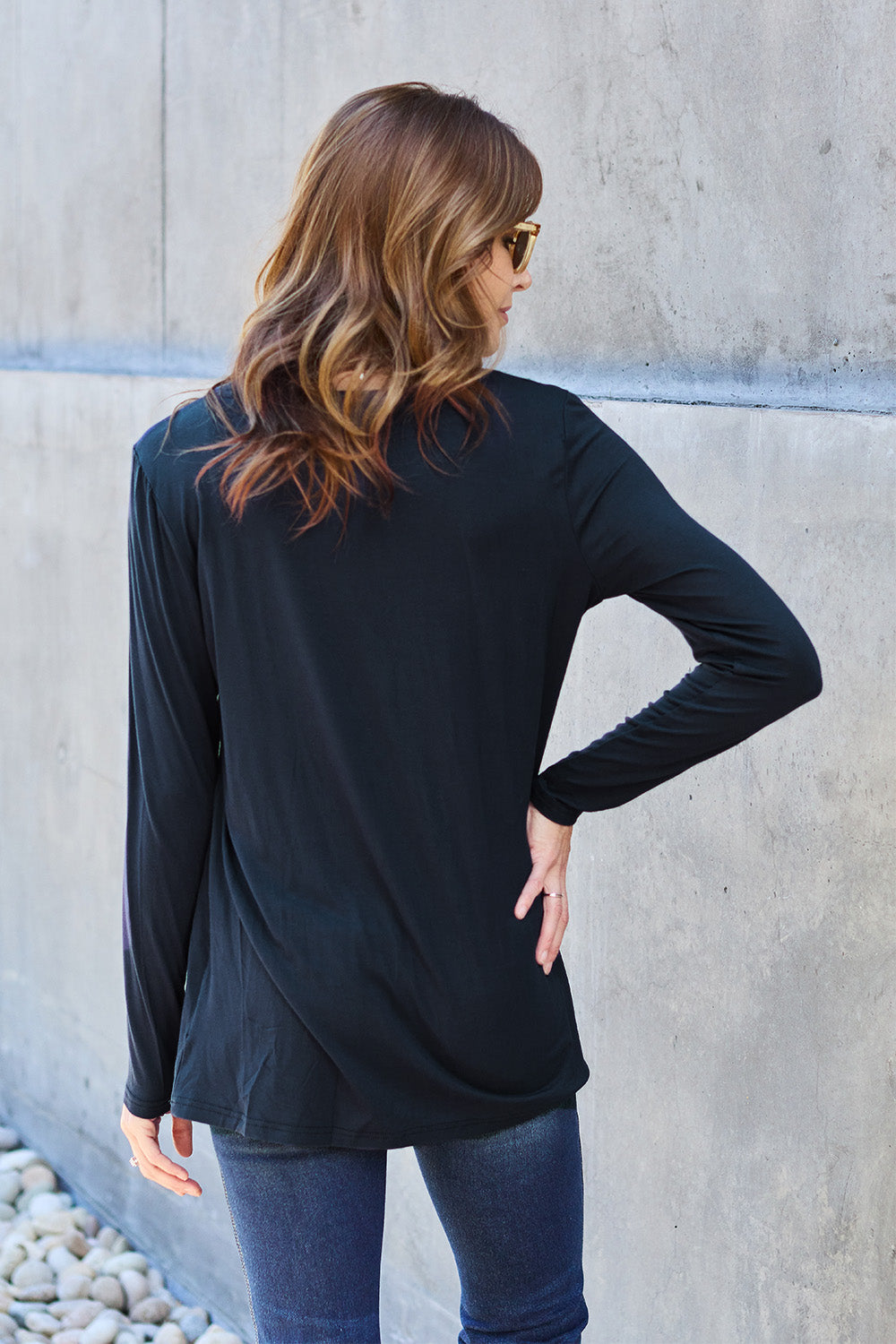 Basic Bae Full Size Round Neck Long Sleeve Top 8029 | Gulf Resellers