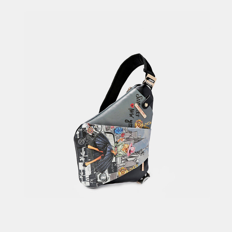 Nicole Lee USA Vegan Leather Leopard & Lip Pattern Crossbody Bag 8516 | Gulf Resellers