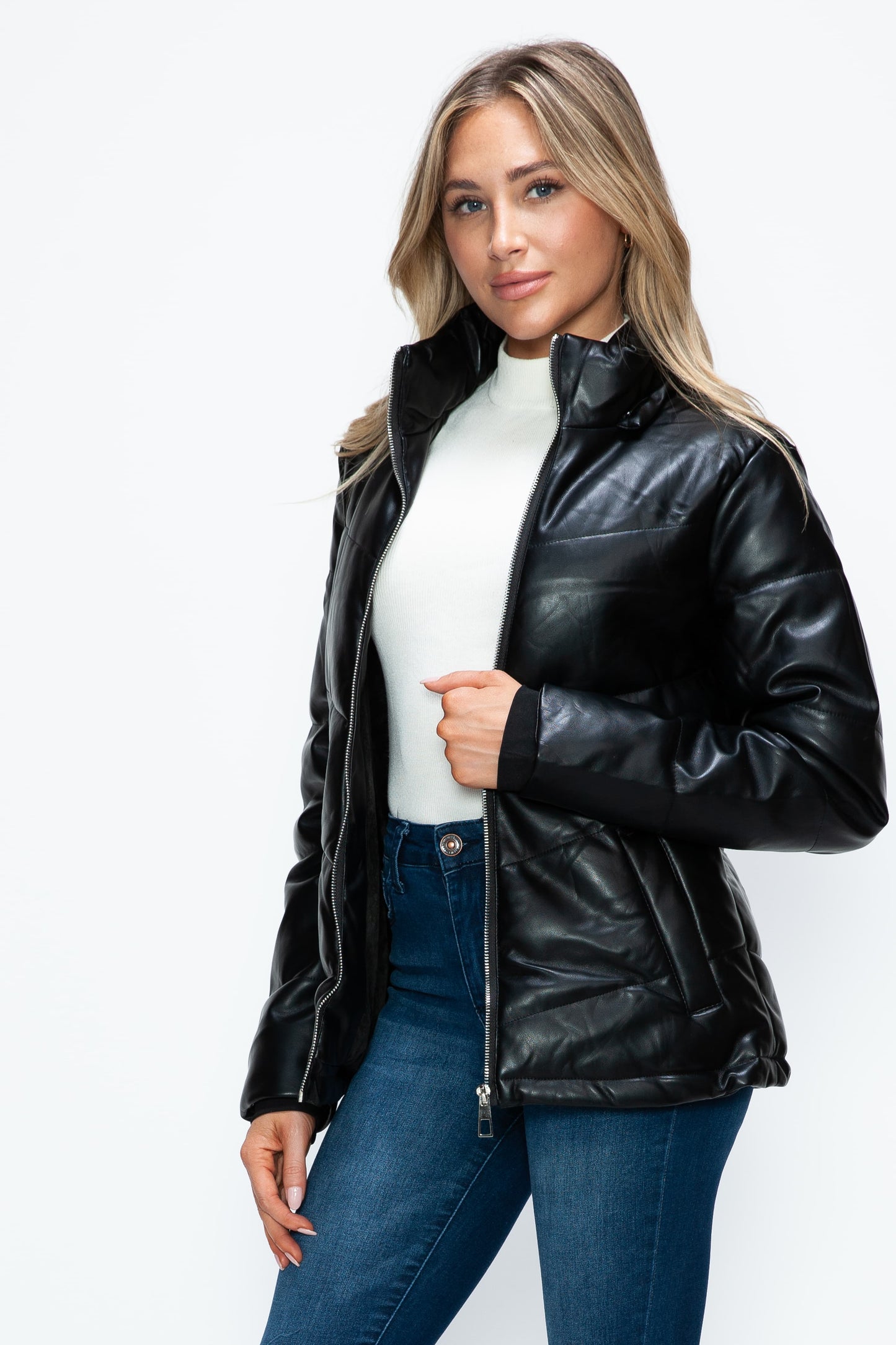 How Dare U Pocketed Zip Up Puffer Jacket with Removable Hood 15692 | Gulf Resellers