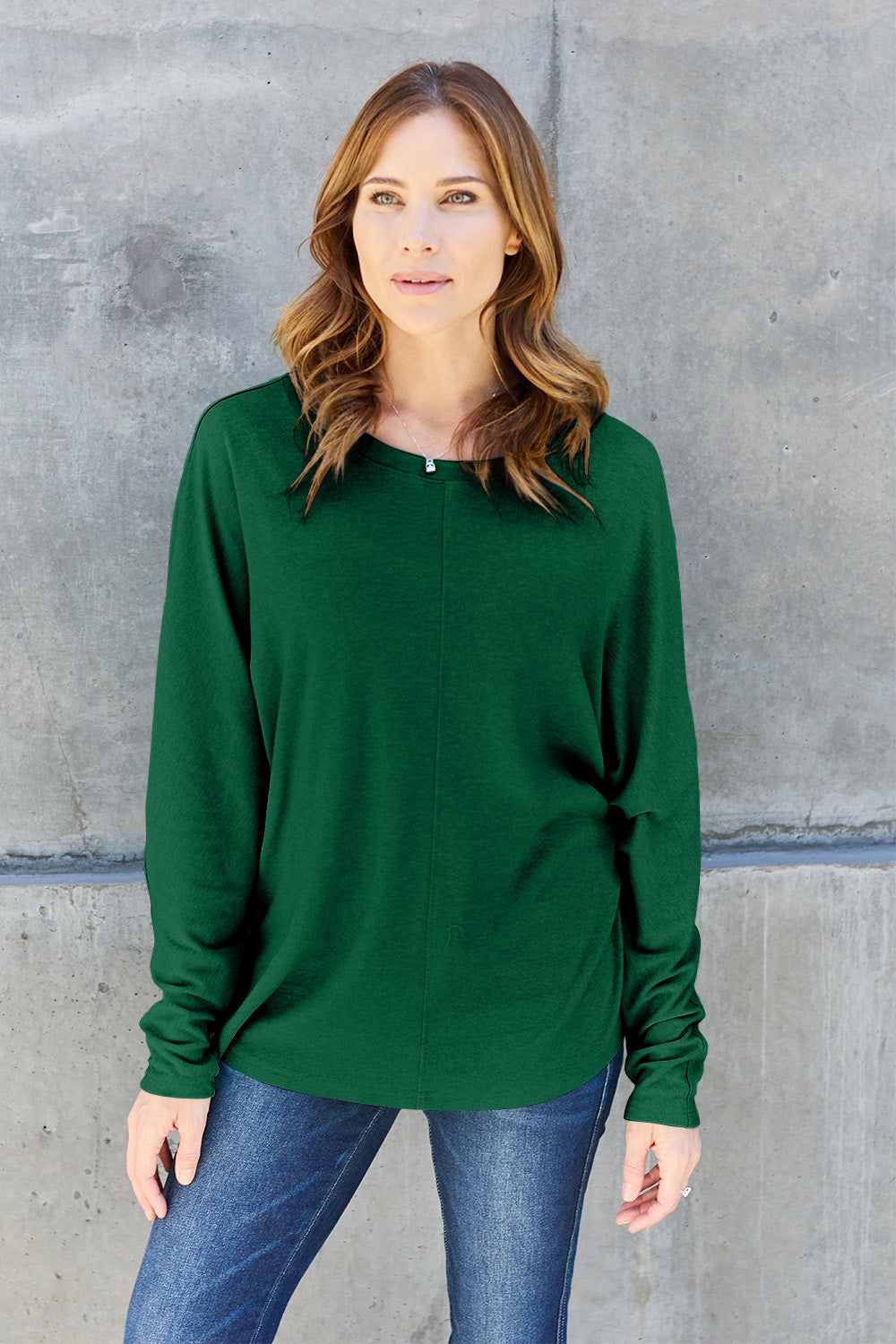 Double Take Full Size Round Neck Long Sleeve T-Shirt | Gulf Resellers