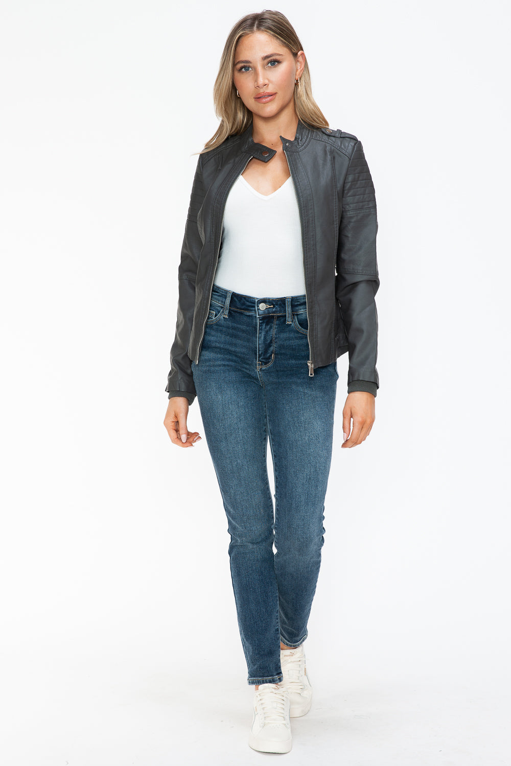 Snobbish PU Leather Biker Jacket with Side Zip Pockets 15300 | Gulf Resellers