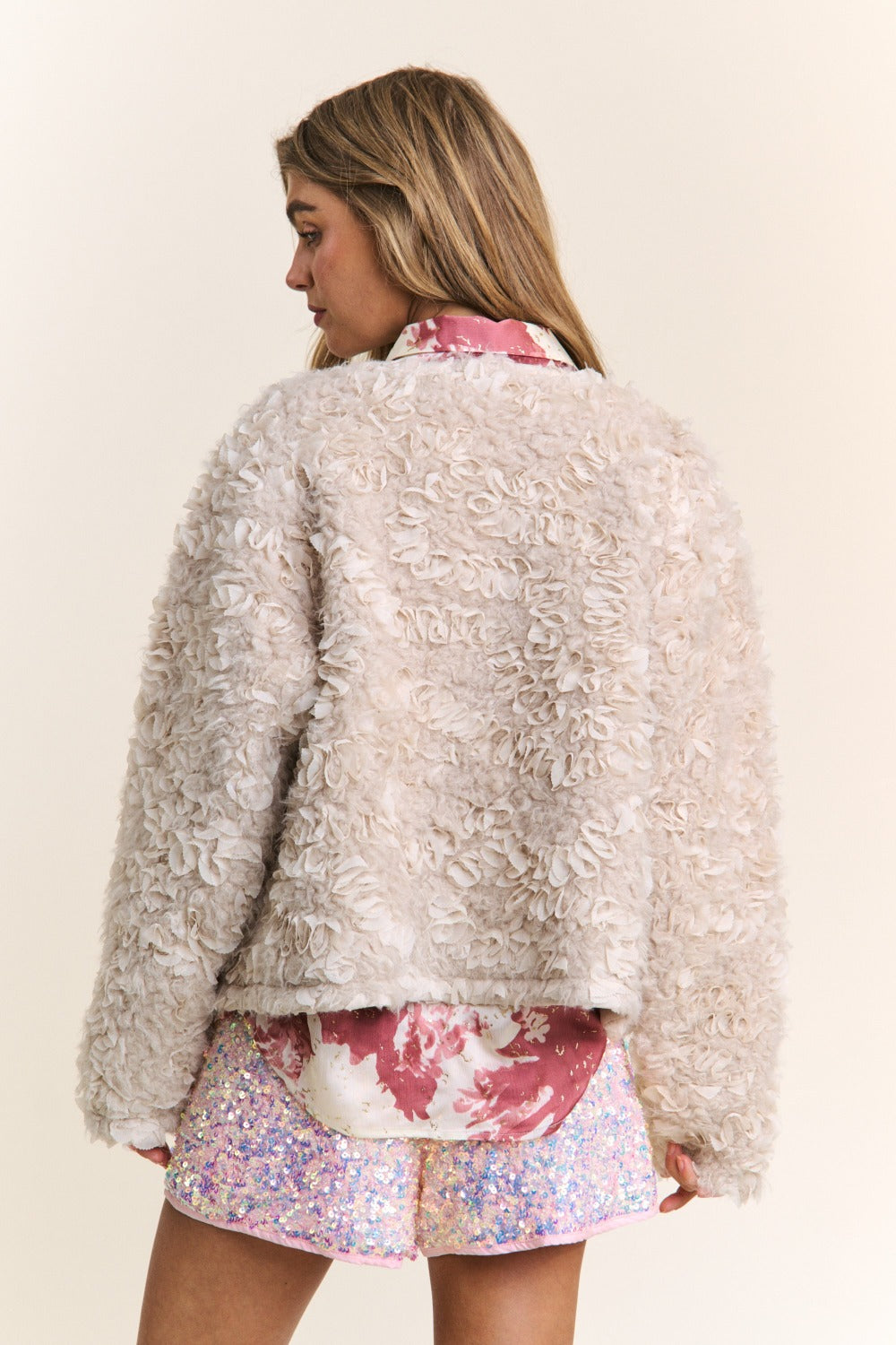J.NNA Mixed Fabric Chic Jacket 12842 | Gulf Resellers