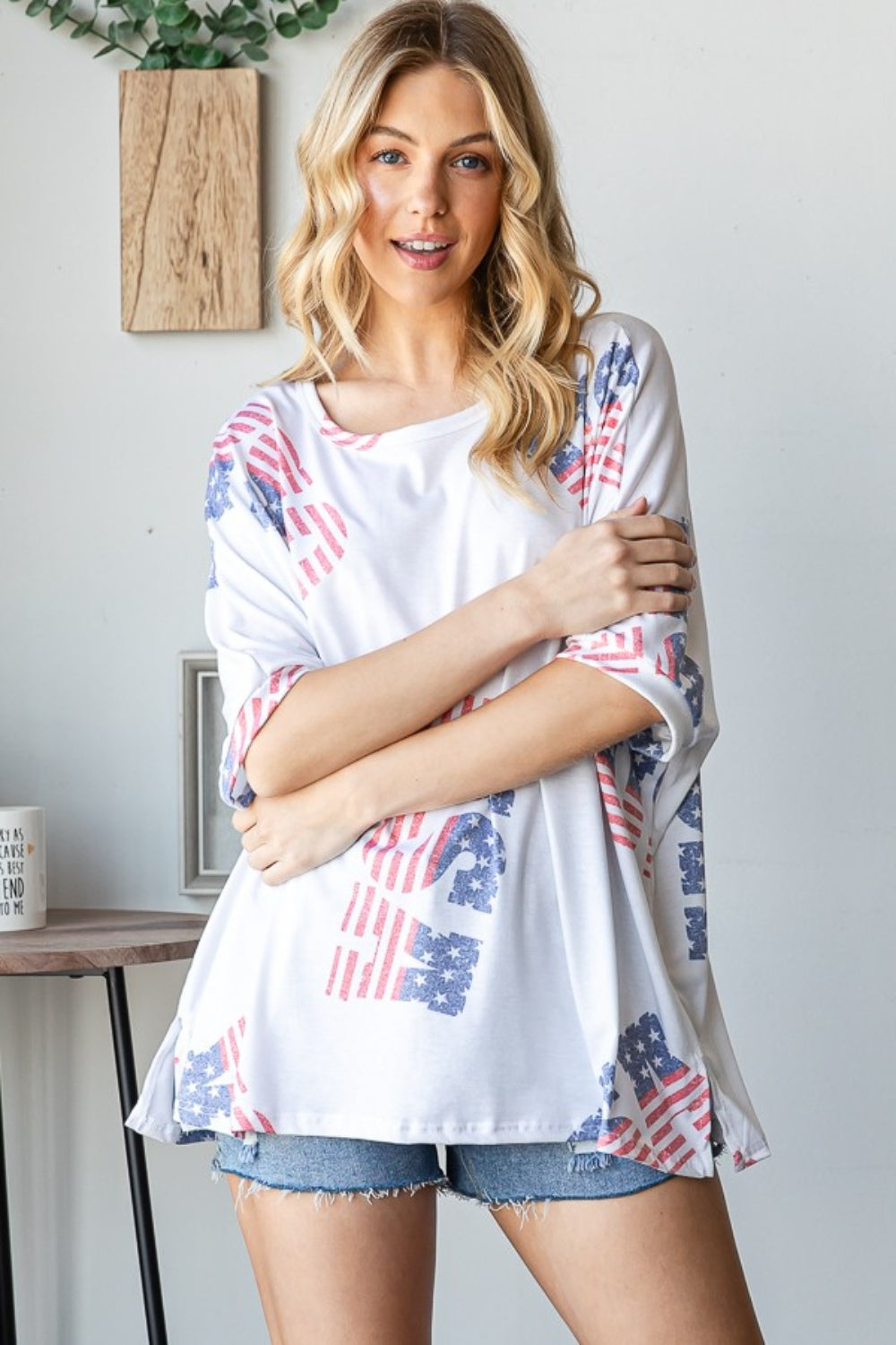HOPELY Letter Graphic Round Neck T-Shirt 7247 | Gulf Resellers