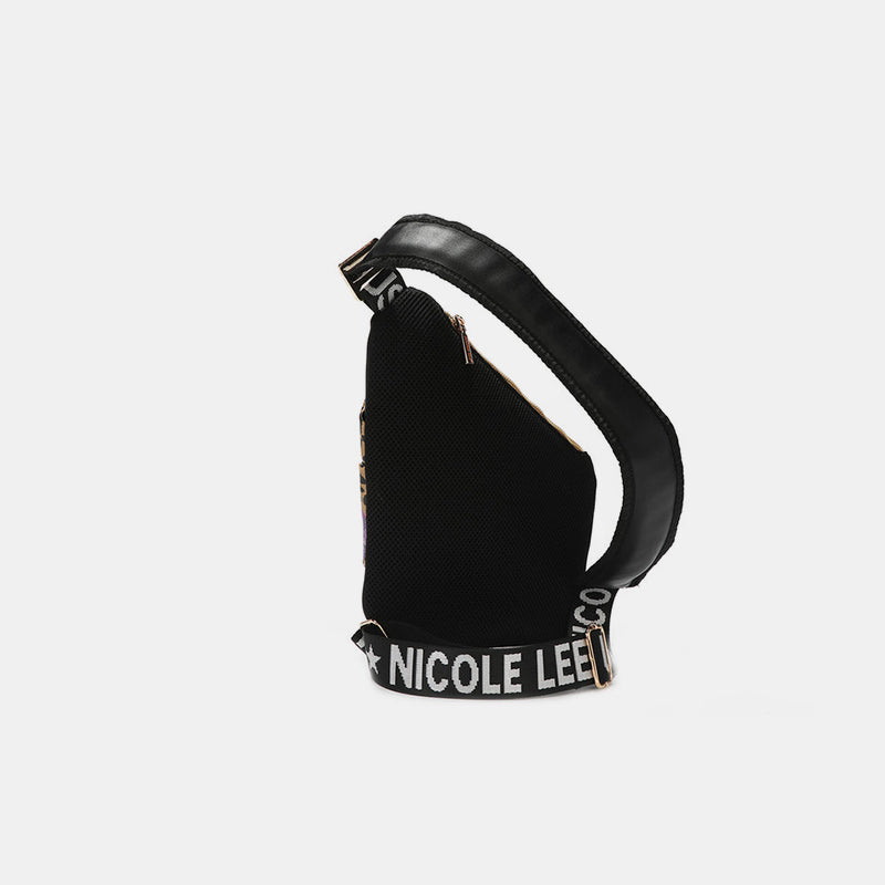Nicole Lee USA Vegan Leather Leopard & Lip Pattern Crossbody Bag 8514 | Gulf Resellers