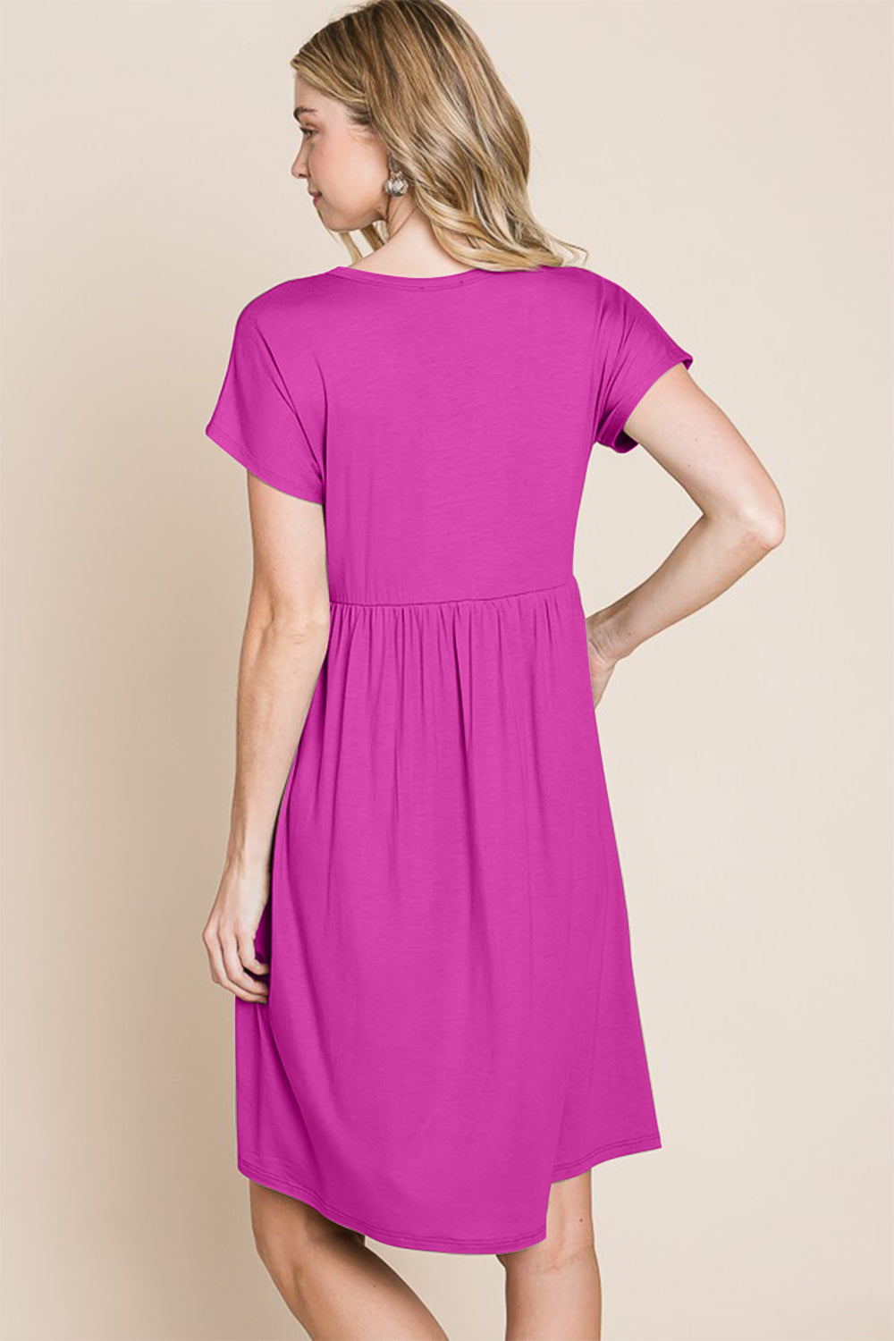 BOMBOM V-Neck Short Sleeve Dress | Gulf Resellers