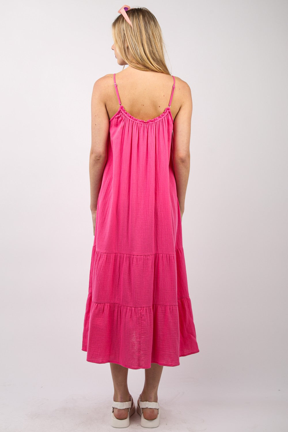 VERY J Ruffled A-Line Midi Cami Dress 7761 | Gulf Resellers 