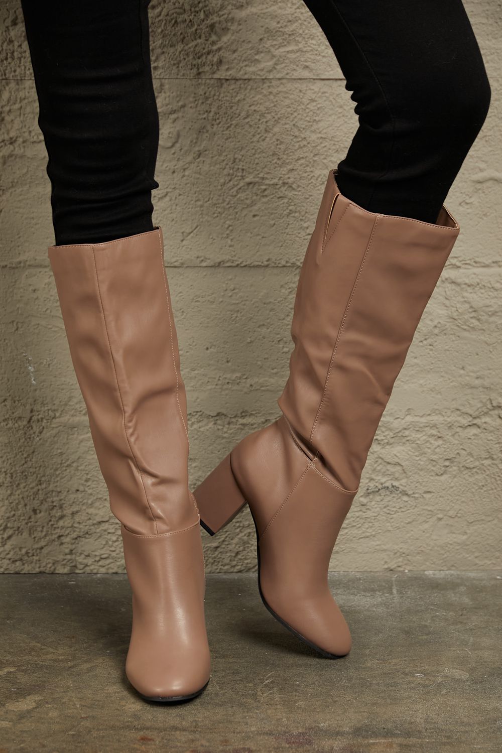 East Lion Corp Block Heel Knee High Boots | Gulf Resellers