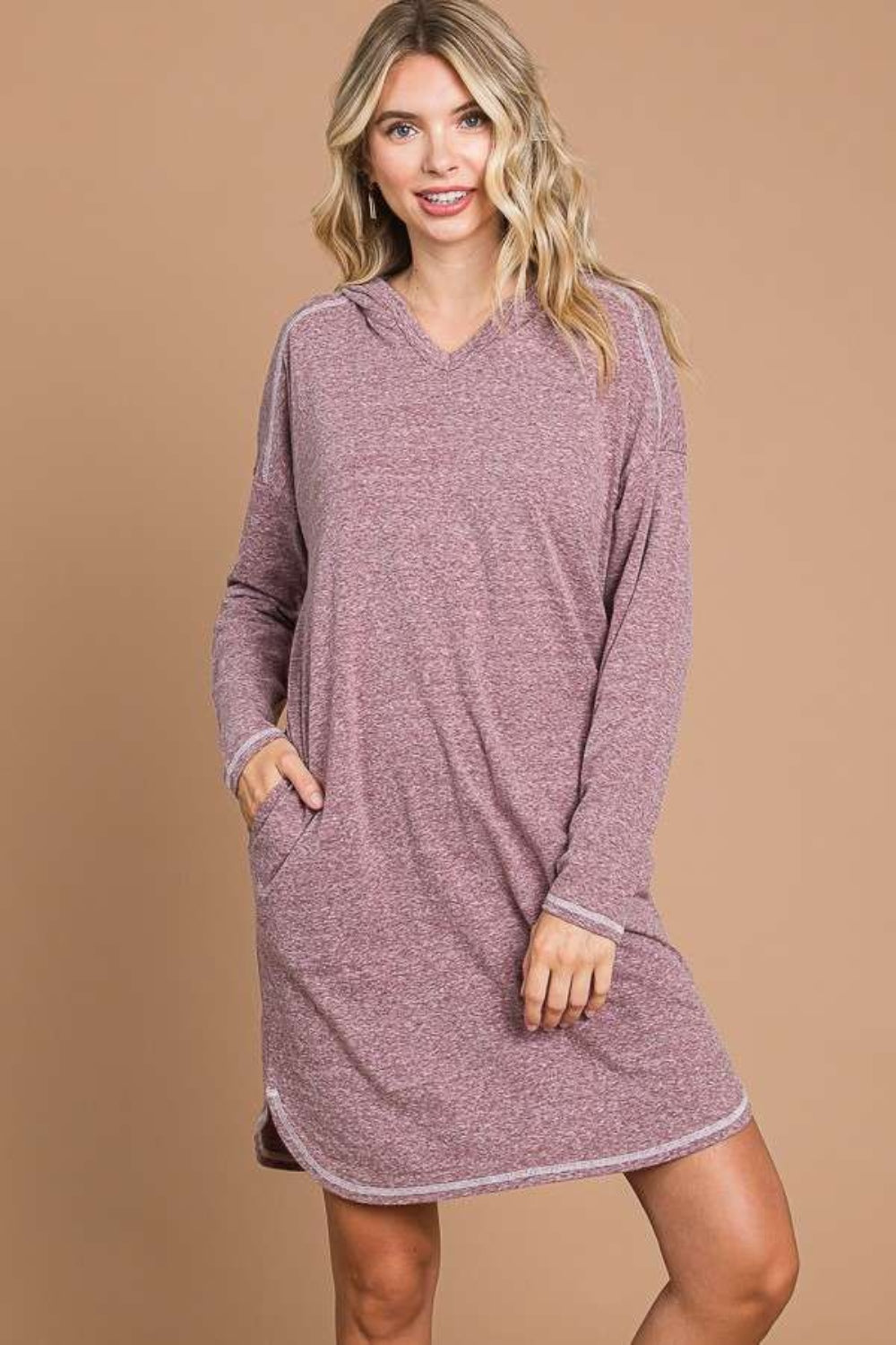Culture Code Full Size Hooded Long Sleeve Sweater Dress 15066 | Gulf Resellers 