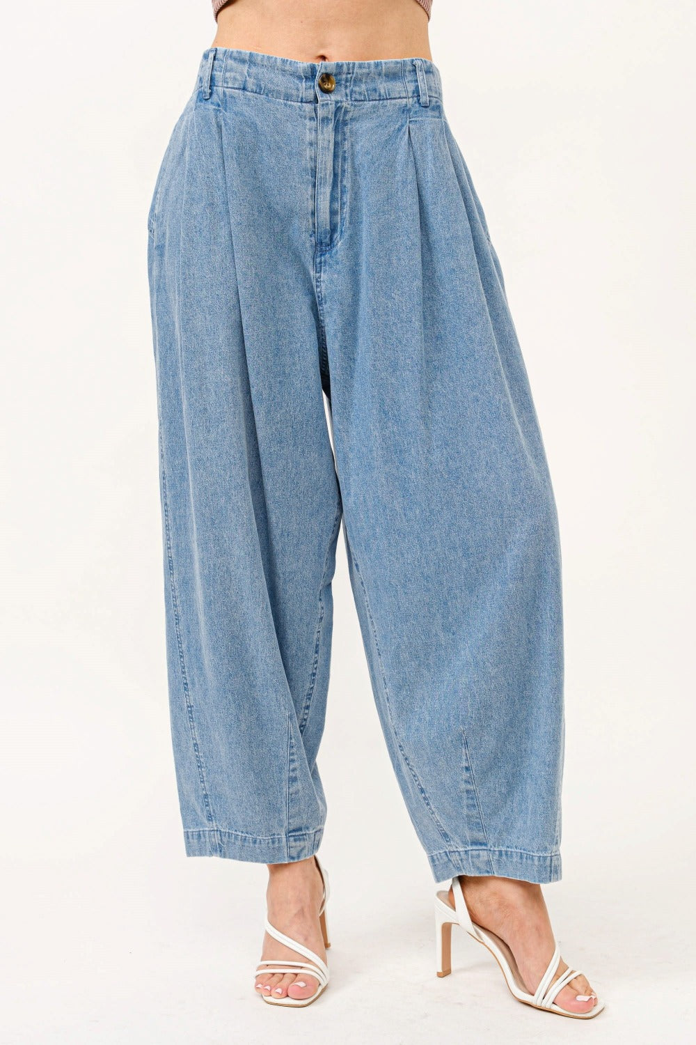 And The Why Elastic Back Pleated Baggy Jeans 9827 | Gulf Resellers 