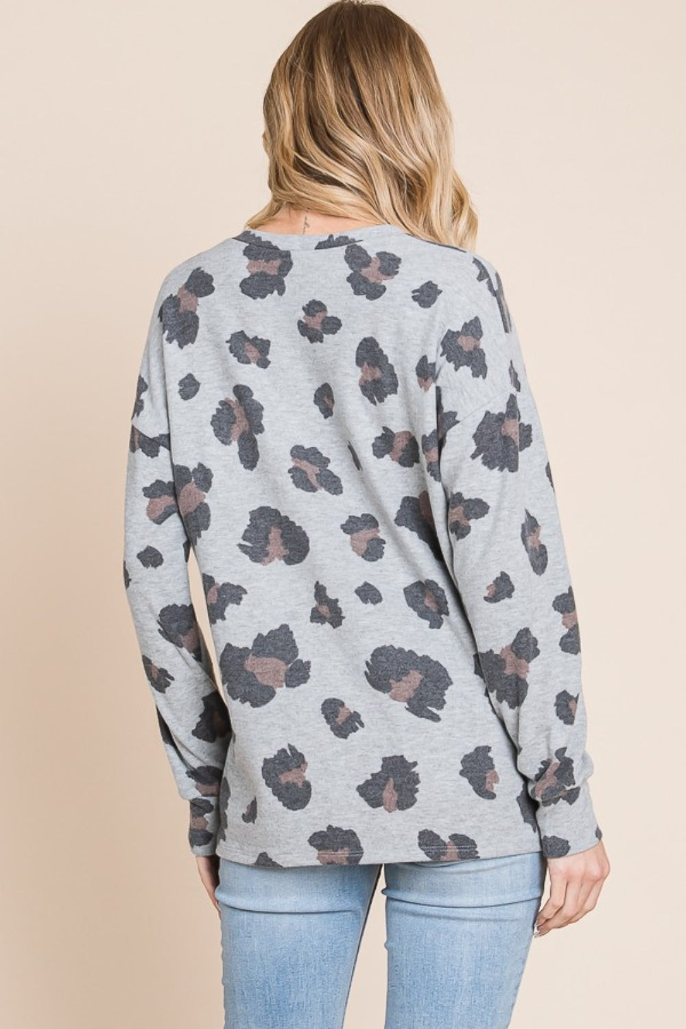 BOMBOM Leopard Drop Shoulder T-Shirt 21595 | Gulf Resellers 