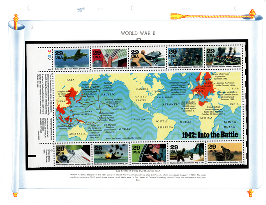 1992 1942: Into the Battle Commemorative Sheet sold at Winchester Discounts