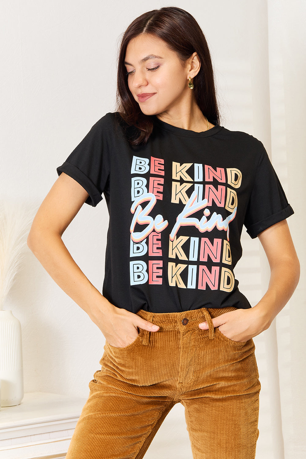 Simply Love BE KIND Graphic Round Neck T-Shirt 7841 | Gulf Resellers 