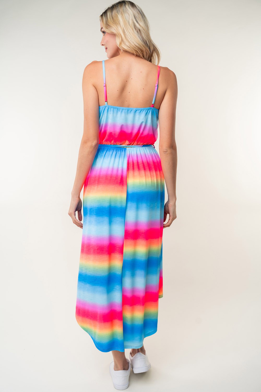 White Birch Full Size Ombre Striped Midi Cami Dress 6046 | Gulf Resellers 