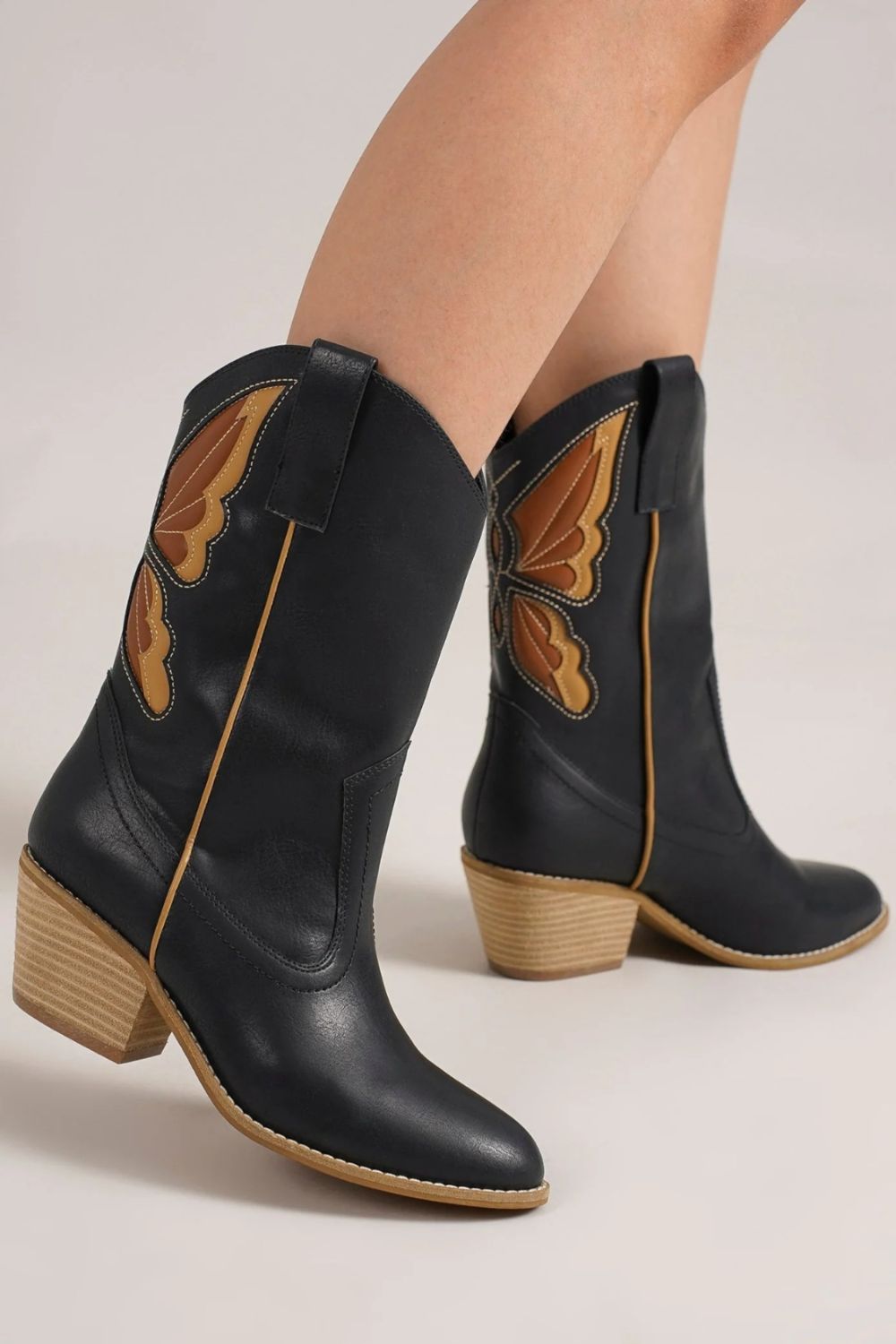 Beast Fashion Butterfly Cut Detail Point Toe Boots 21573 | Gulf Resellers 