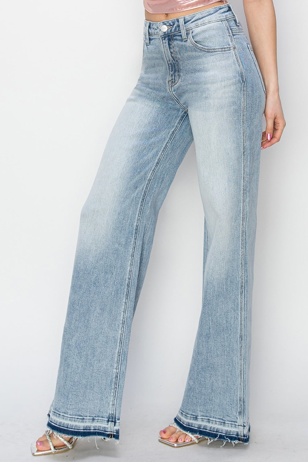 Risen Full Size High Rise Wide Leg Jeans 11363 | Gulf Resellers 