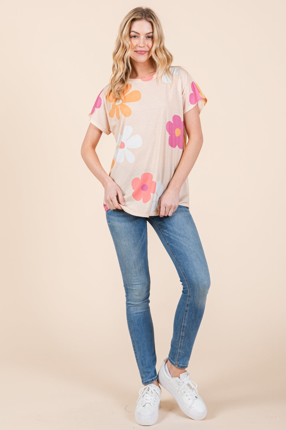 BOMBOM Floral Short Sleeve T-Shirt 5664 | Gulf Resellers 