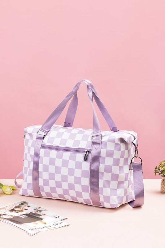 Zenana Checkered Multi-Pocket Travel Bag 22161 | Gulf Resellers 