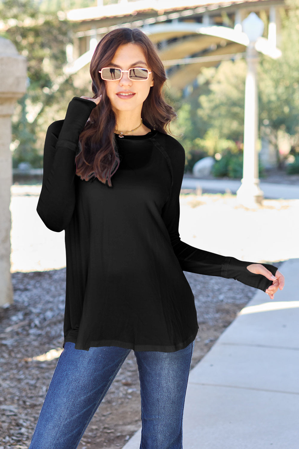 Basic Bae Full Size Round Neck Long Sleeve T-Shirt | Gulf Resellers