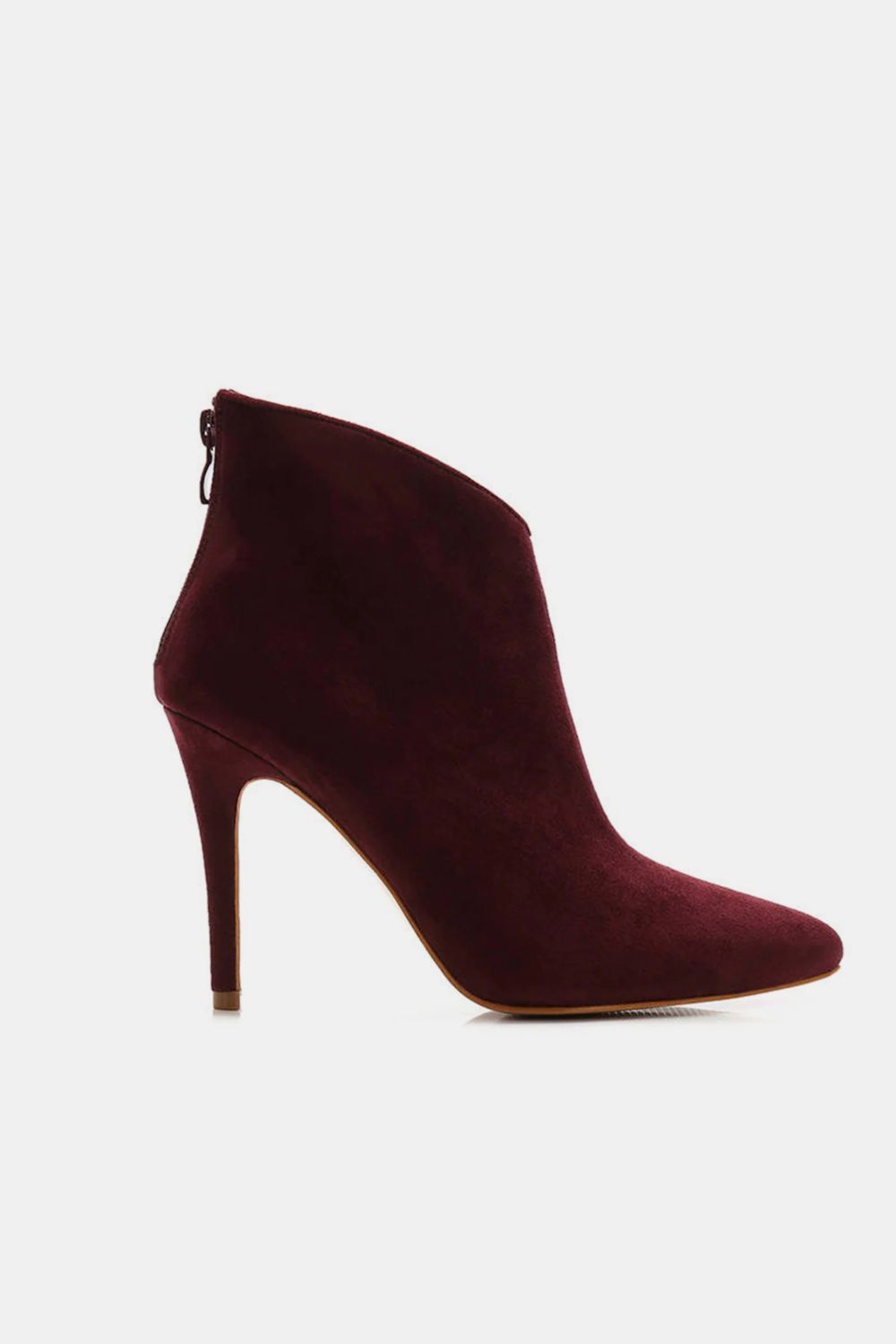 Beast Fashion Suede Stiletto Ankle Booties with Back Zippers 20923 | Gulf Resellers 