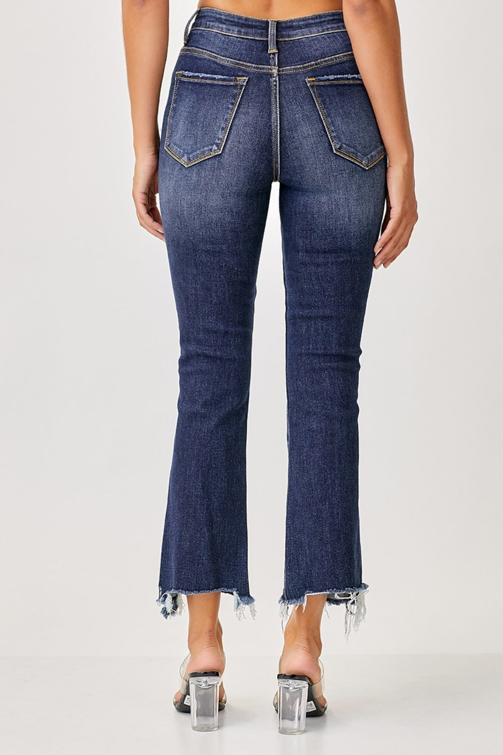 Risen Full Size Frayed Hem Cropped Straight Jeans 10947 | Gulf Resellers 