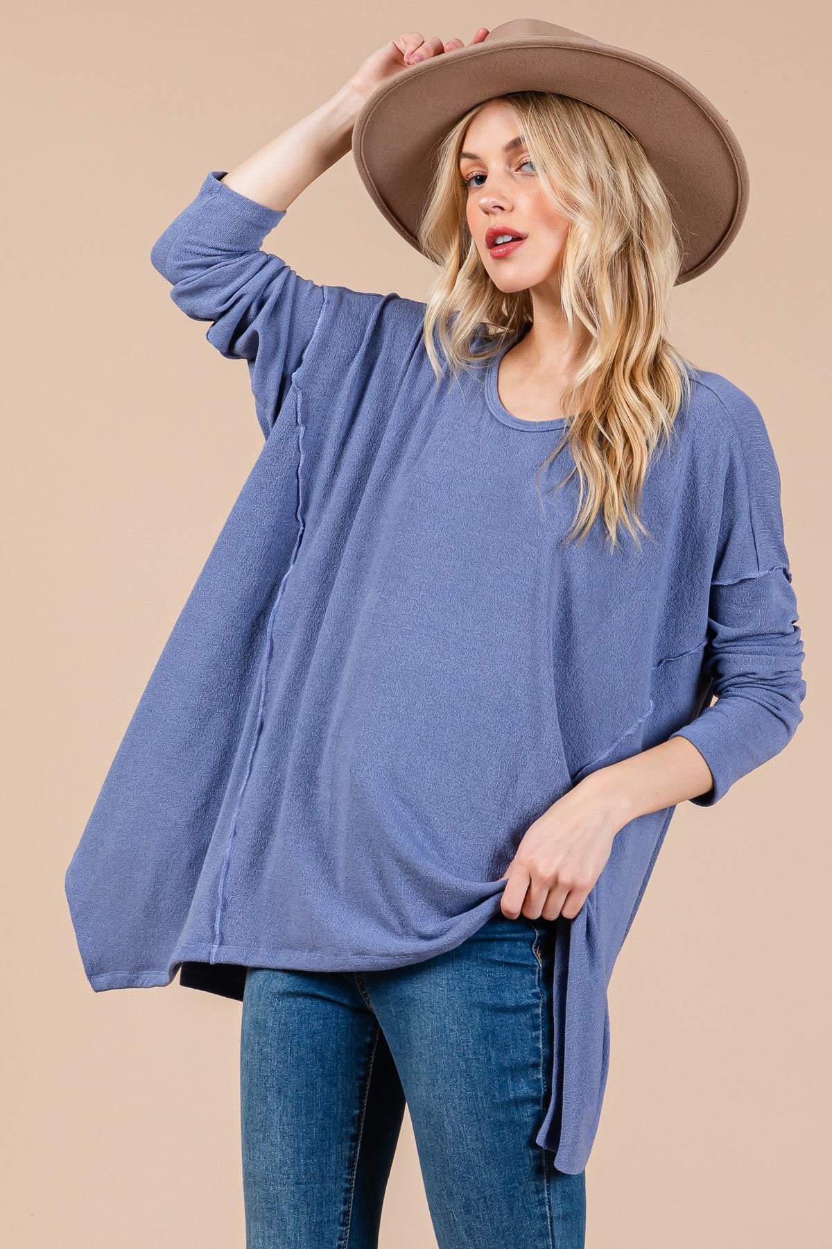 Ces Femme Asymmetrical Long Sleeve top 18572 | Gulf Resellers 