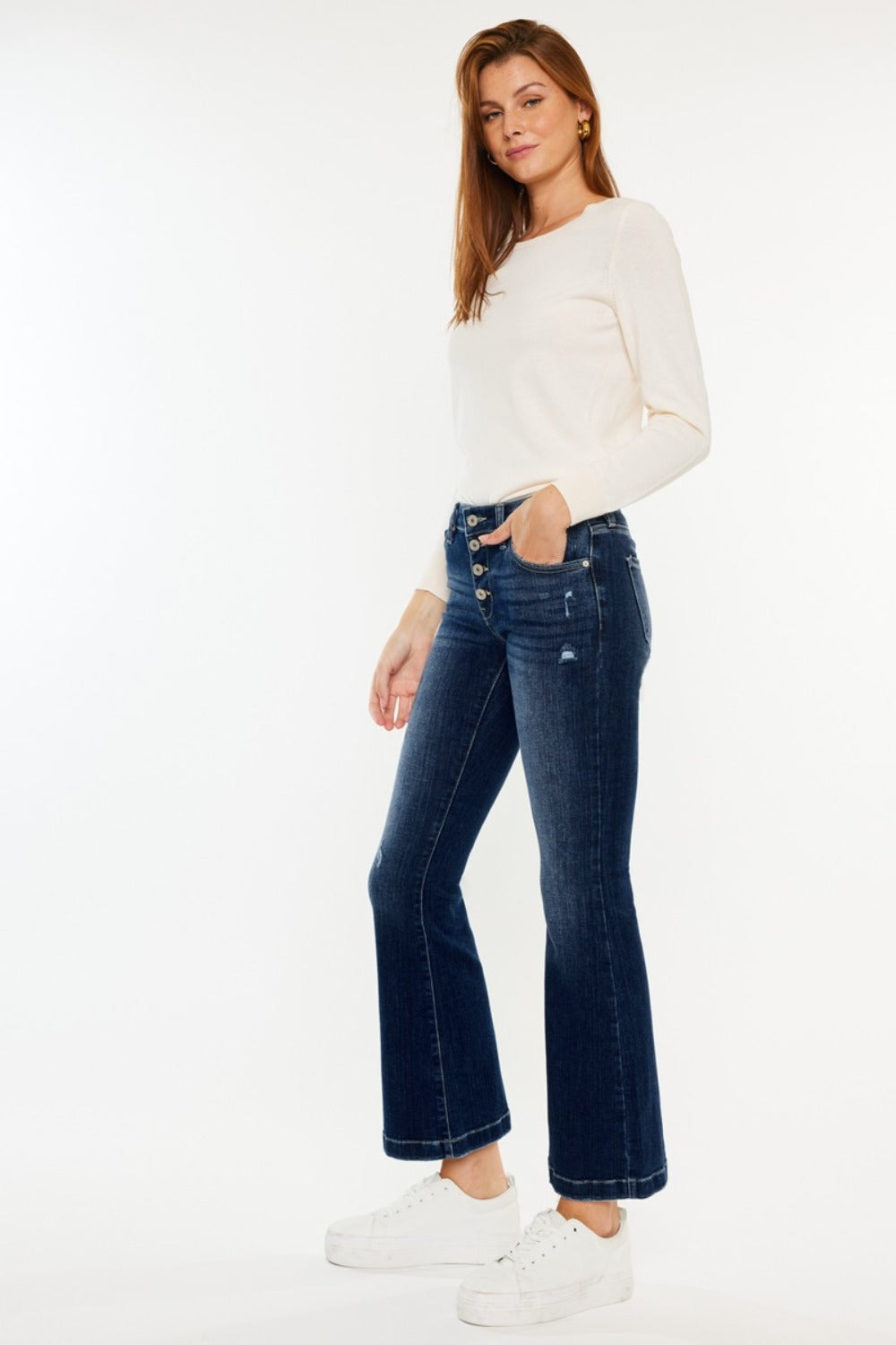 Kancan Mid Rise Button Fly Flare Jeans 8633 | Gulf Resellers 