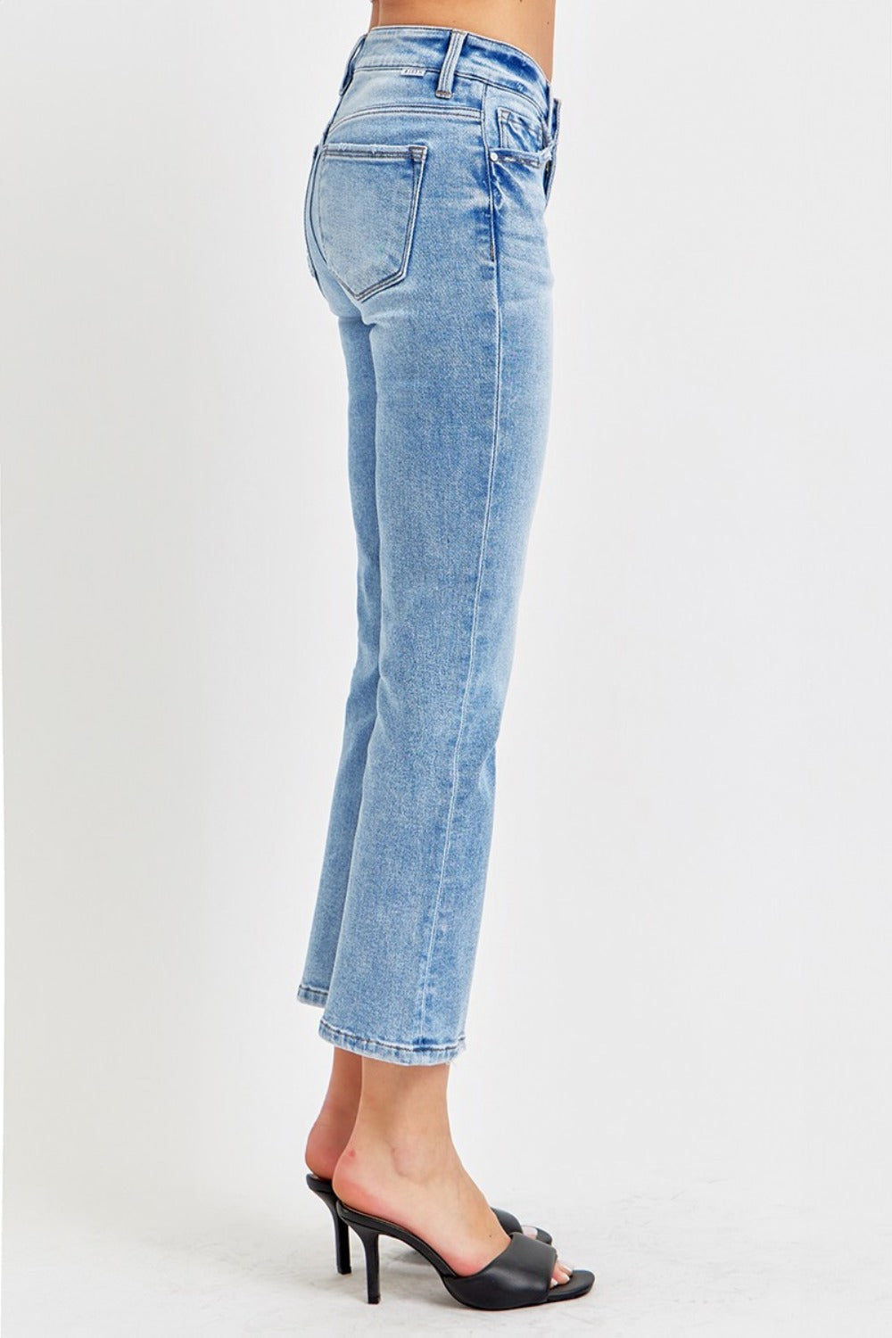 RISEN Full Size Low Rise Crop Slim Straight Jeans 8661 | Gulf Resellers 