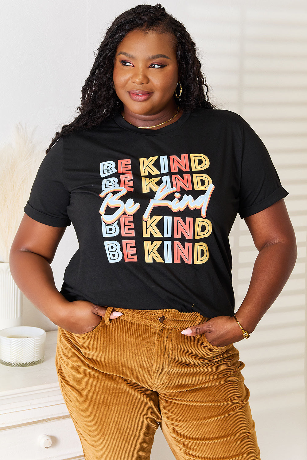 Simply Love BE KIND Graphic Round Neck T-Shirt 7837 | Gulf Resellers 