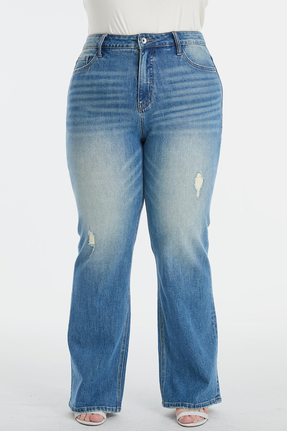 BAYEAS Full Size Ultra High-Waist Gradient Bootcut Jeans 18637 | Gulf Resellers 