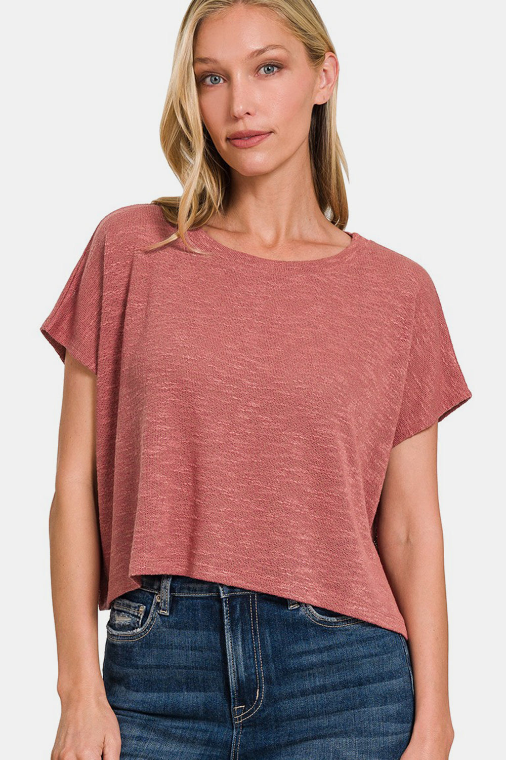 Zenana Round Neck Short Sleeve T-Shirt 6841 | Gulf Resellers 