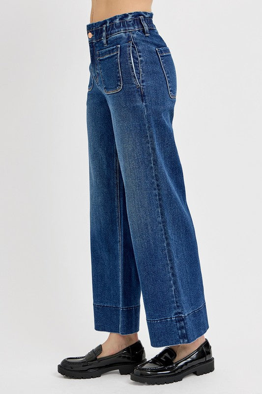 RISEN Elastic Band Wide Leg Jeans 20424 | Gulf Resellers 