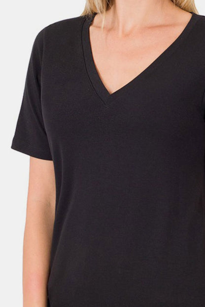 Zenana V-Neck Short Sleeve T-Shirt