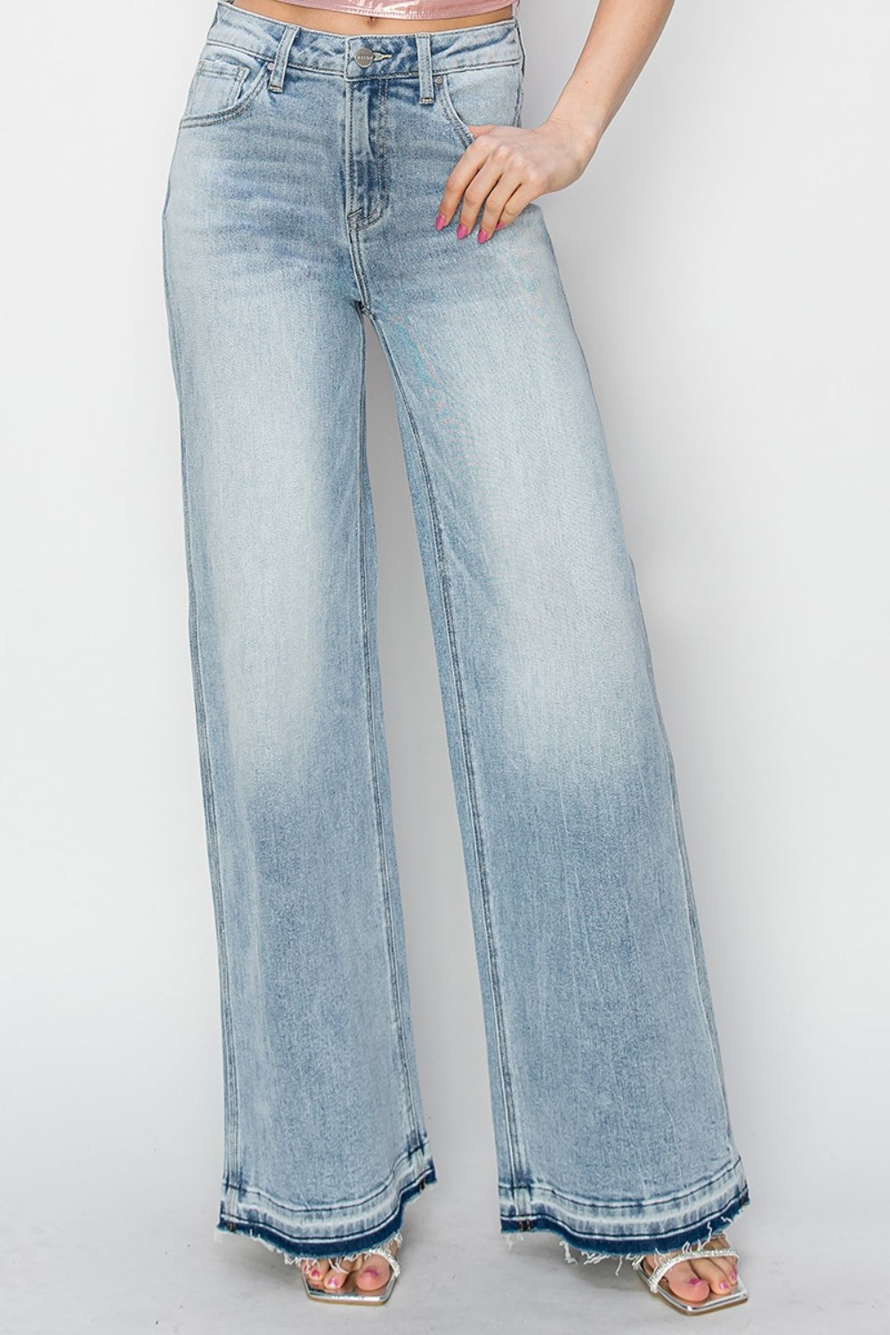 Risen Full Size High Rise Wide Leg Jeans 11360 | Gulf Resellers 