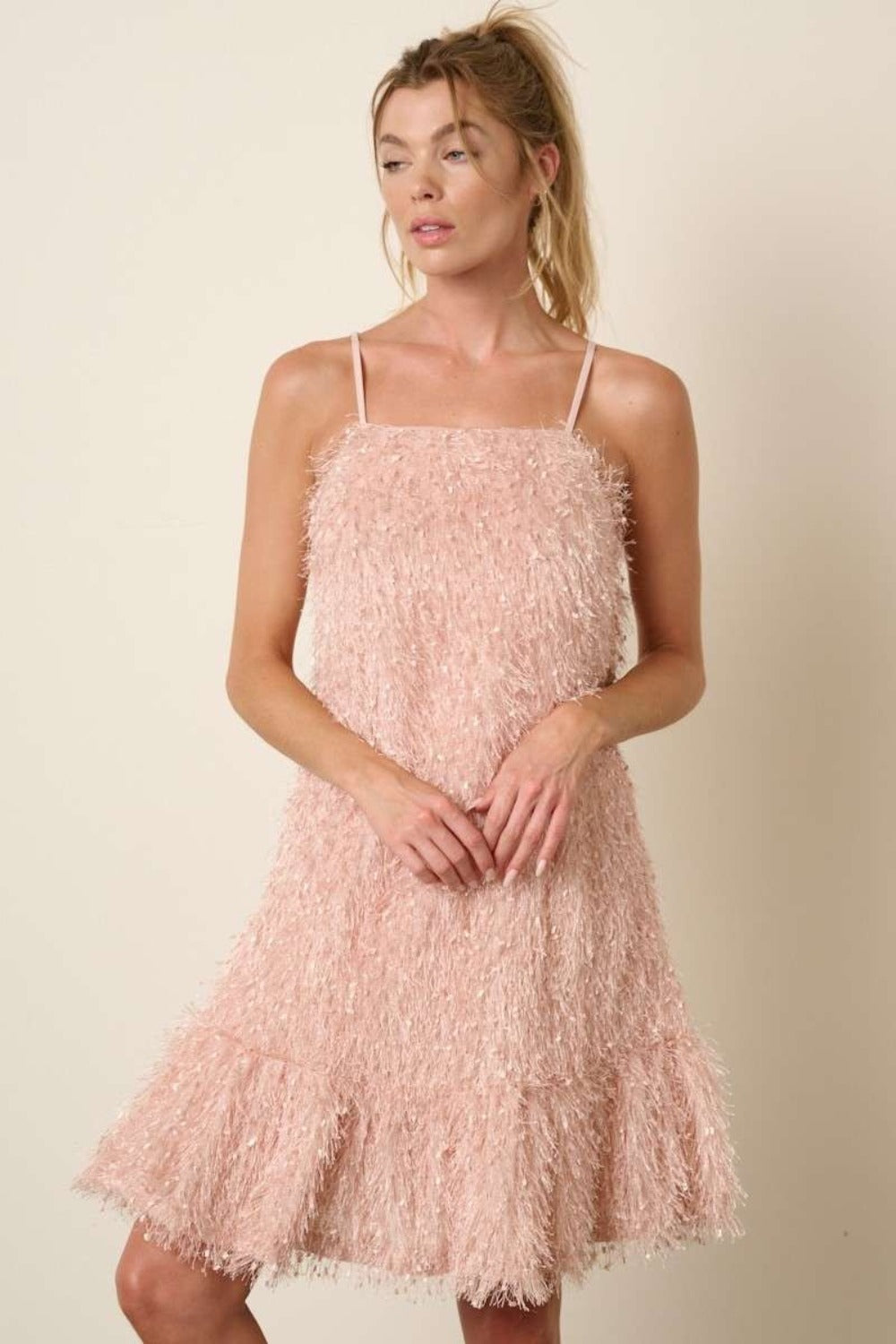 Mittoshop Feather Ruffle Hem Mini Cami Dress 9382 | Gulf Resellers 