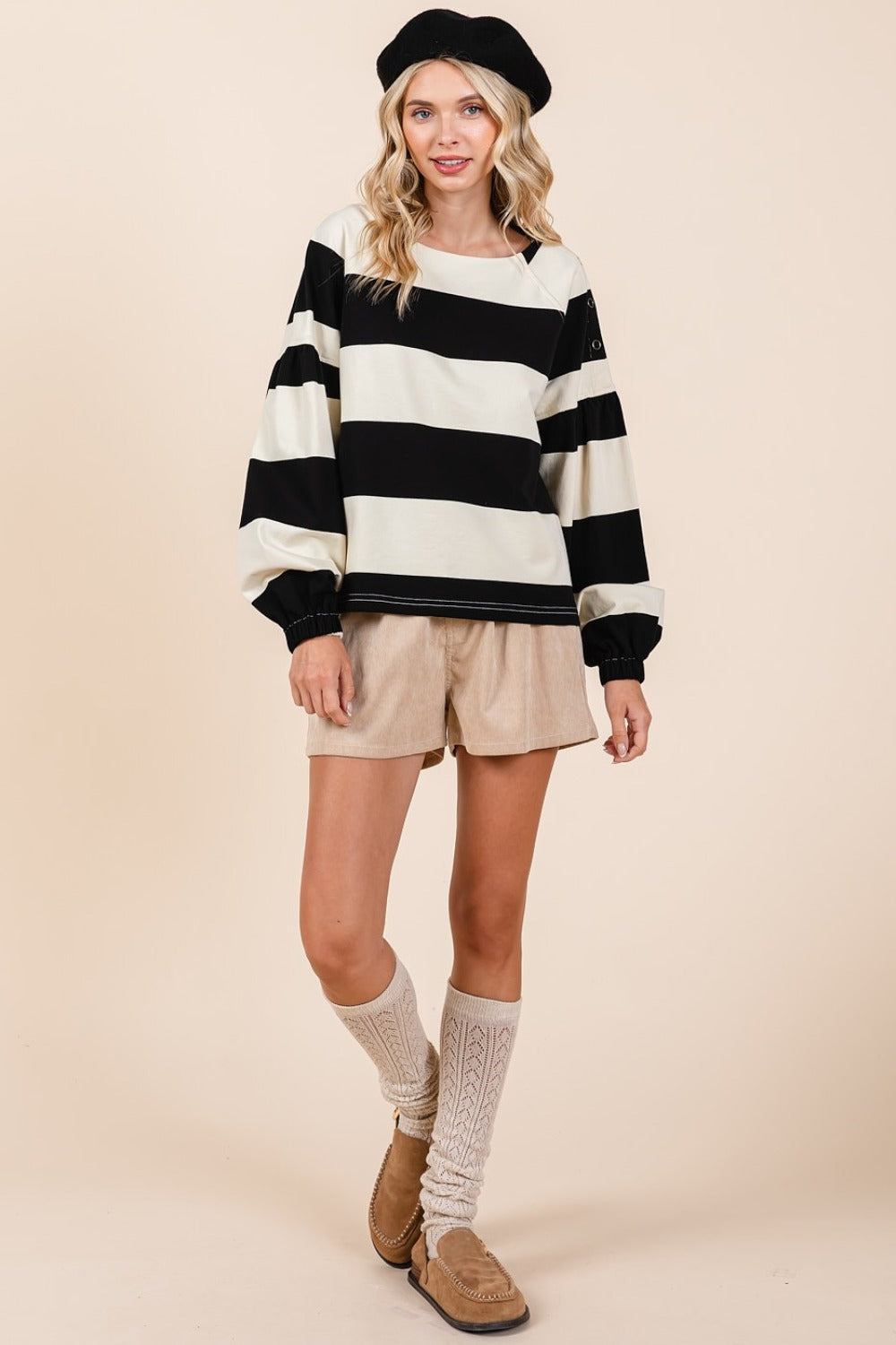 Mittoshop Striped Snap Shoulder Long Sleeve T-Shirt 18796 | Gulf Resellers 