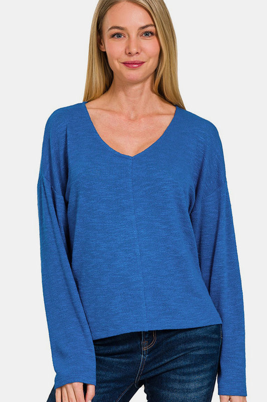 Zenana Dropped Shoulder Long Sleeve T-Shirt 20259 | Gulf Resellers 