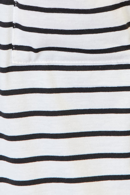 Double Take Striped Open Front Longline Cardigan