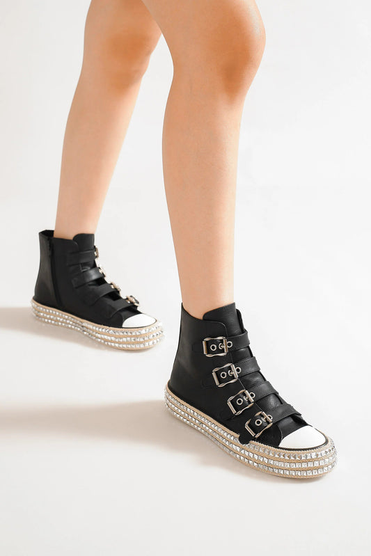 Beast Fashion Multi-Buckle Straps Studded Platform Sneakers 21016 | Gulf Resellers 