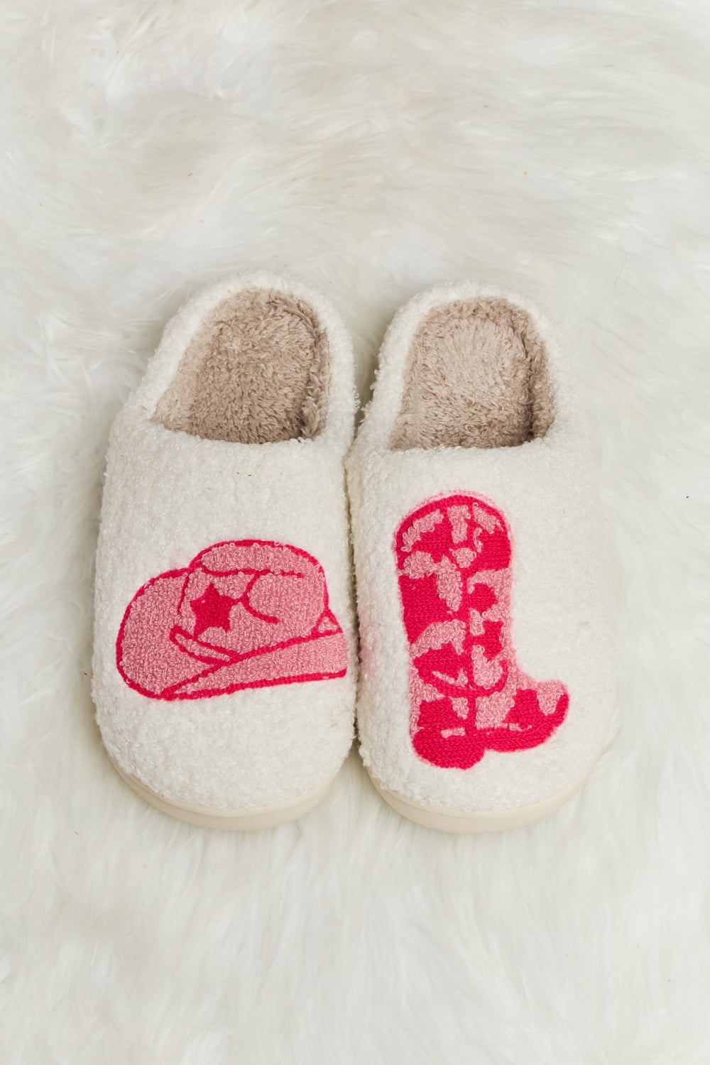 Melody Printed Plush Slide Slippers