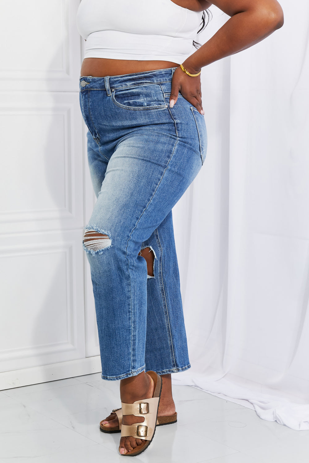 RISEN Full Size Emily High Rise Relaxed Jeans | Gulf Resellers