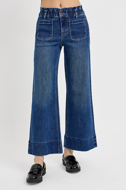 RISEN Elastic Band Wide Leg Jeans 20423 | Gulf Resellers 