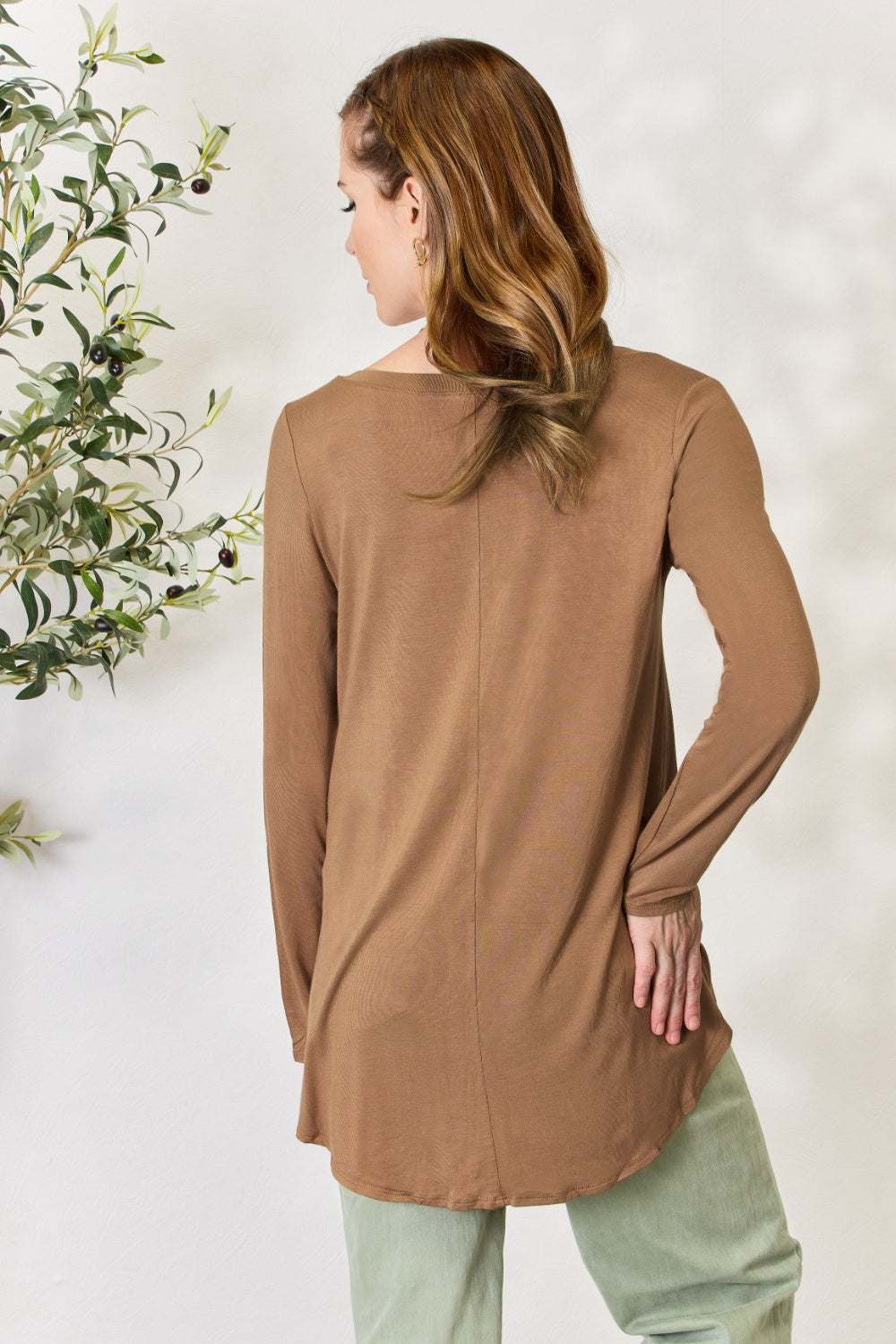 Zenana Full Size Long Sleeve V-Neck Top 18006 | Gulf Resellers 