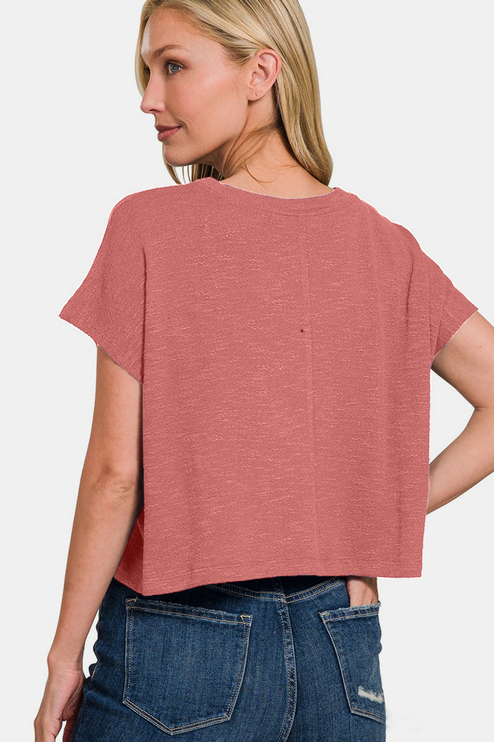 Zenana Round Neck Short Sleeve T-Shirt 6842 | Gulf Resellers 