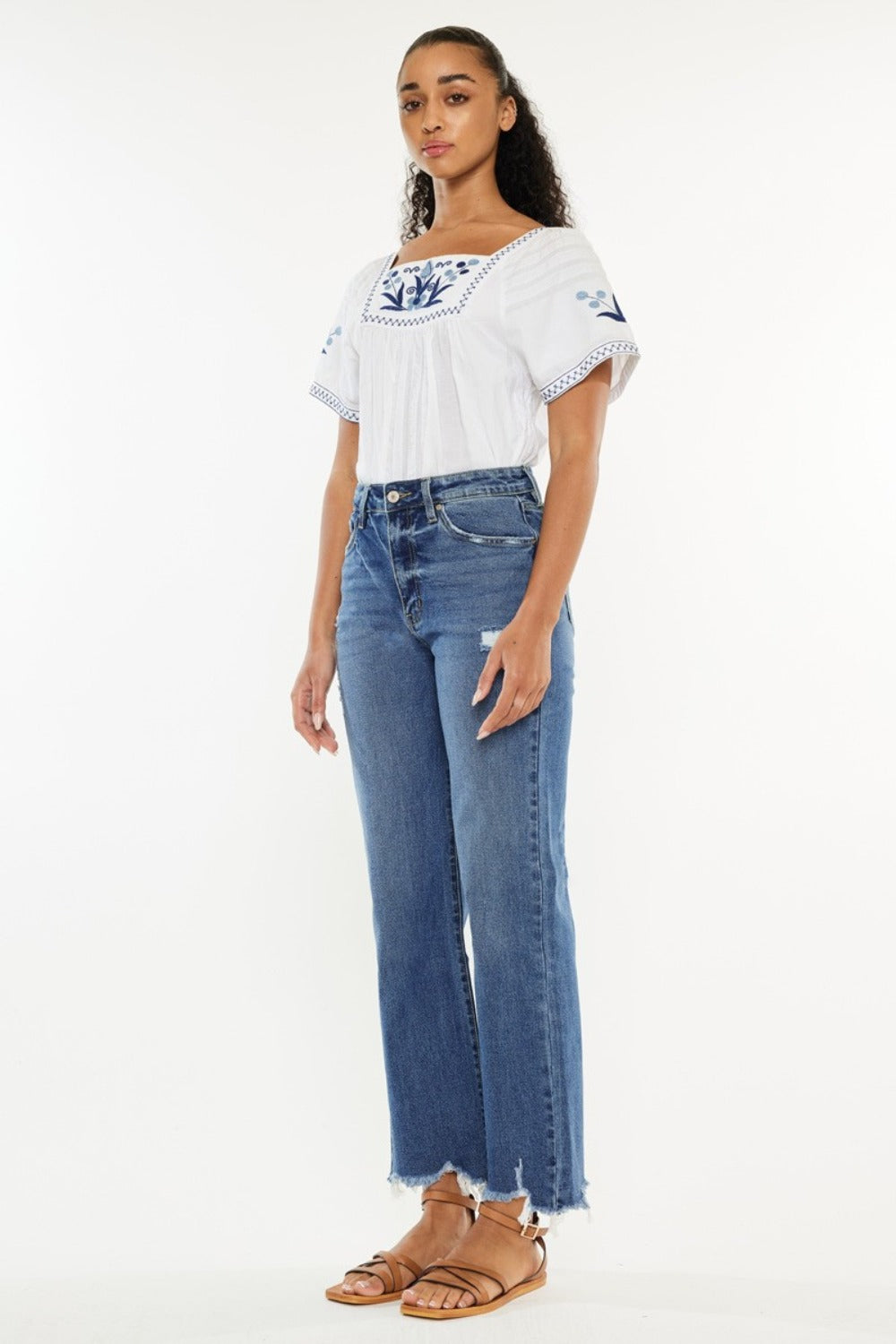 Kancan Full Size High Rise Slim Wide Leg Jeans 8674 | Gulf Resellers 