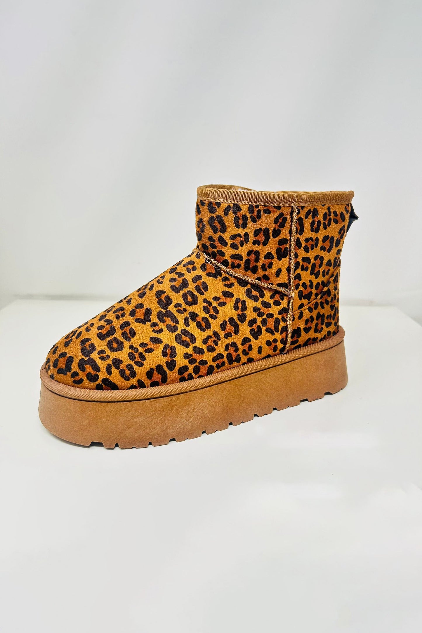 WILD DIVA Thermal Furry Leopard Platform Booties 22110 | Gulf Resellers 