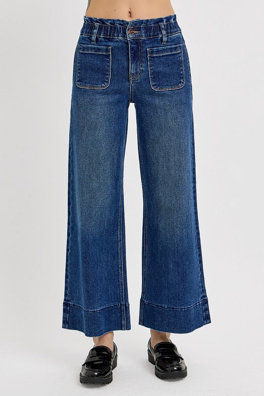 RISEN Elastic Band Wide Leg Jeans 20426 | Gulf Resellers 