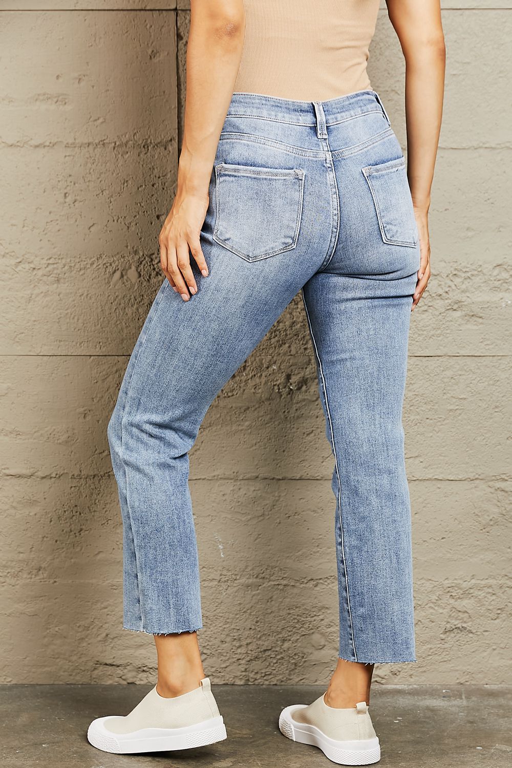 BAYEAS Mid Rise Cropped Slim Jeans 11103 | Gulf Resellers 