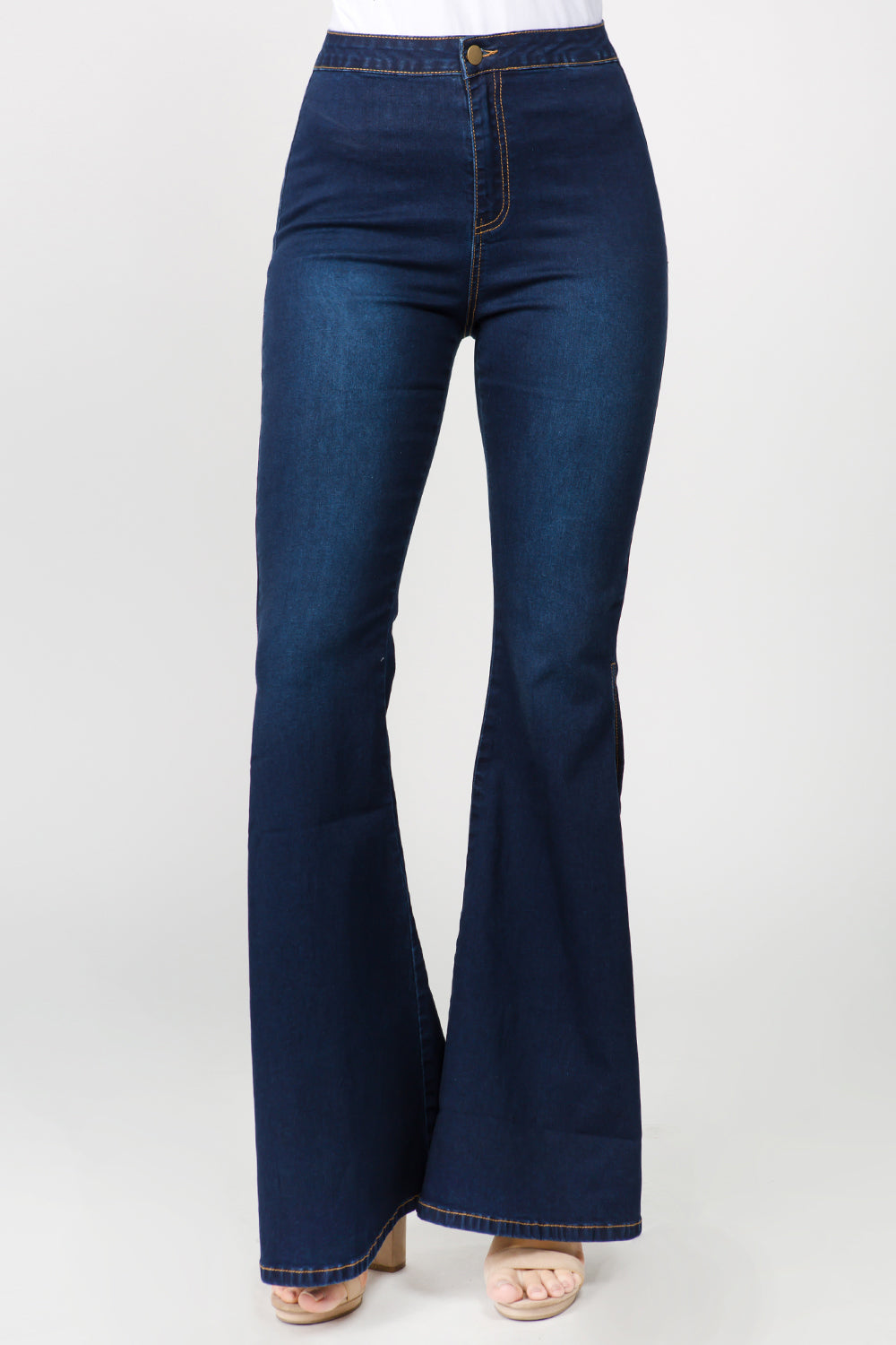 American Bazi Side Slit Flare Jeans | Gulf Resellers